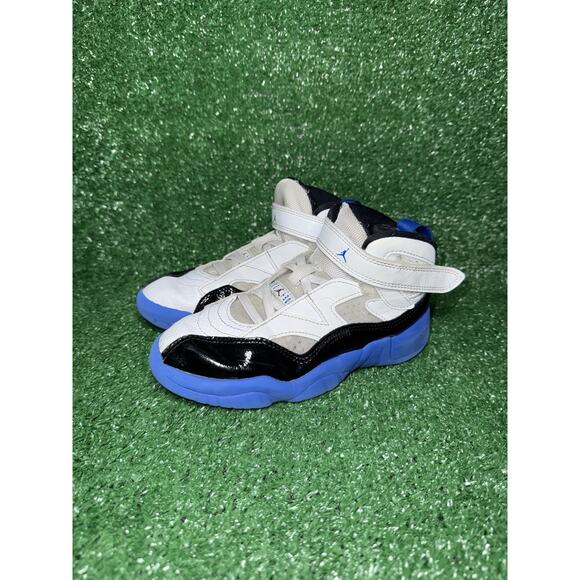 Kids Nike Air Jordan Jumpman Two Trey‎ Size 1Y Black Blue Shoe Walking Sneakers - Picture 3 of 9